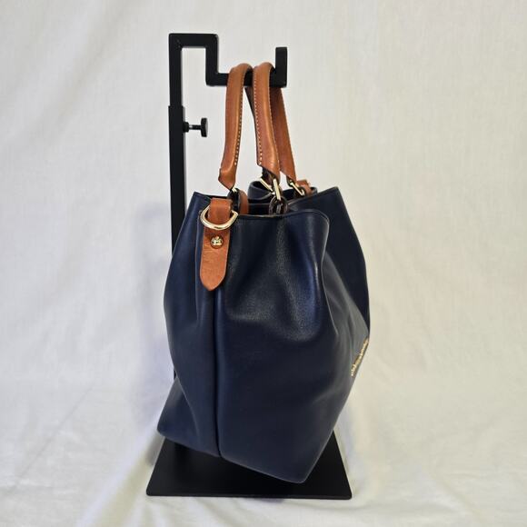 Dooney & Bourke Barlow Satchel Navy Blue Leather - Picture 10 of 16